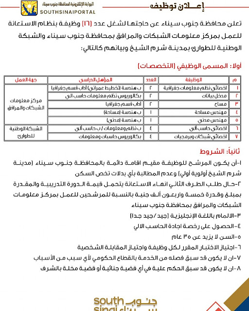 وظائف خالية لدي مركز معلومات الشبكات والمرافق 2023 ( للتقديم من هنا )